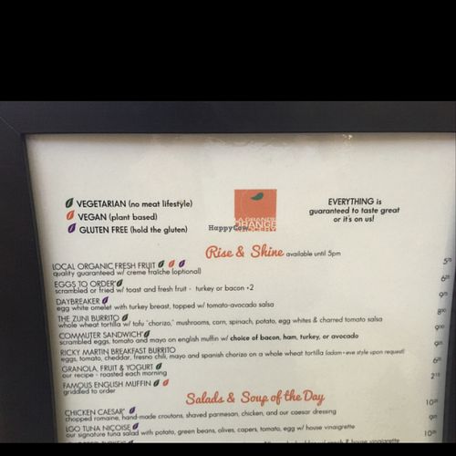 menu  at PHX - La Grande Orange - T4 in Phoenix