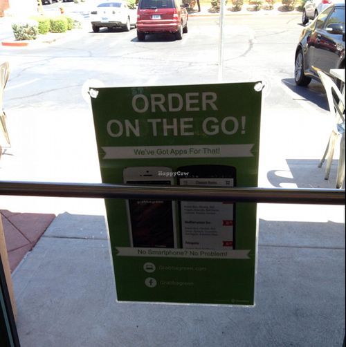 They have an app! And there is the designated parking for to-go orders. at grabbagreen - North in Scottsdale
