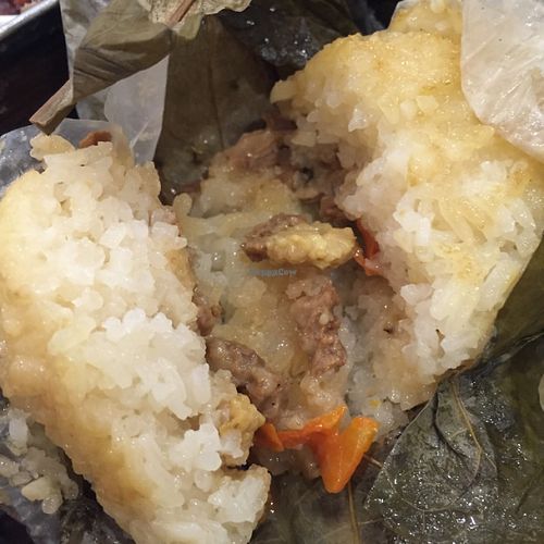 Sticky rice in lotus leaf at Destine Vegetarian - Tuen Mun in New Territories