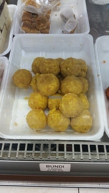 Bundi Ladoo at Pooja Sweets and Savories in Cardiff