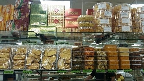 Variety of snacks rusks, mixtures, fried chips, panipuri, etc at Pooja Sweets and Savories in Cardiff