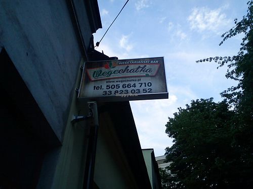 Wegechatka - the signboard at Wegechatka in Cieszyn