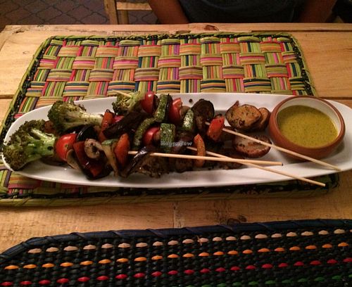 Brochetas de vegetales at El Jardín de Jazmín in Lima