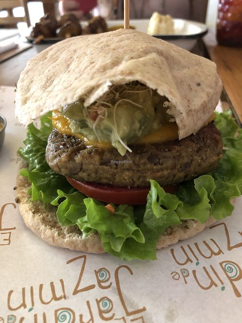 Lentil Burger at El Jardín de Jazmín in Lima