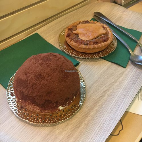 bombe Alaska and apple tart  at Universo Vegano in Florence