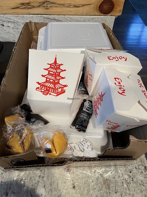 How the order looked when we got it home  at Dynasty in Big Bear Lake