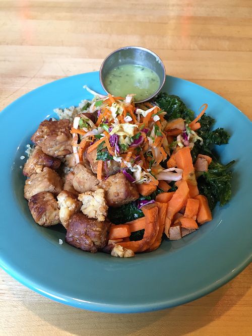 harvest bowl $9 at Laughing Planet Cafe in Bend