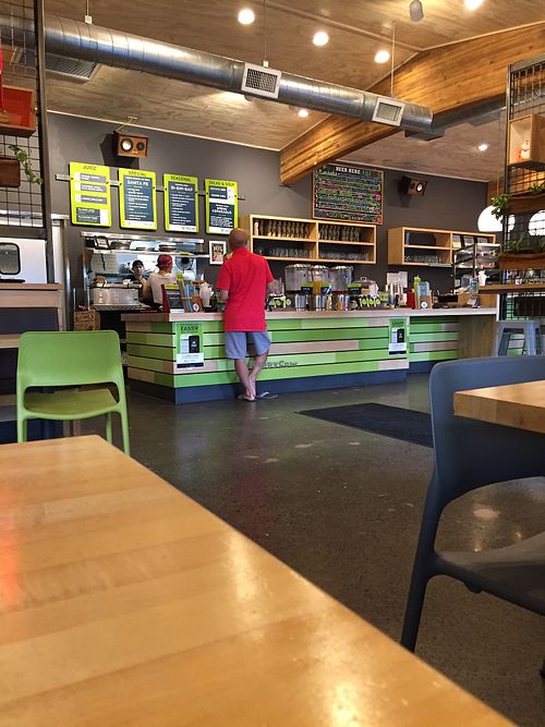 inside at Laughing Planet Cafe in Bend