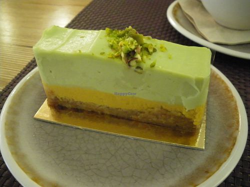 Raw cake at Bhajan Cafe in Riga