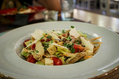 caesar salad  at Bhajan Cafe in Riga