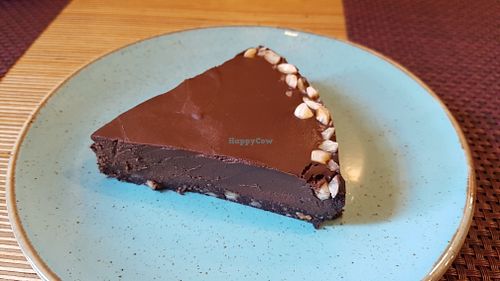 Chocolate pie at Bhajan Cafe in Riga