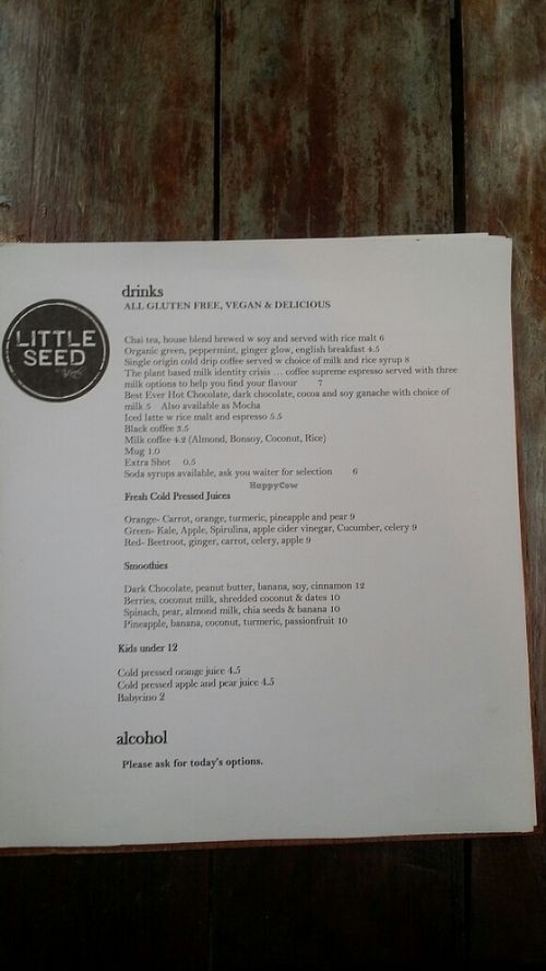 menu 1 at Little Seed by Firefly in Toowoomba