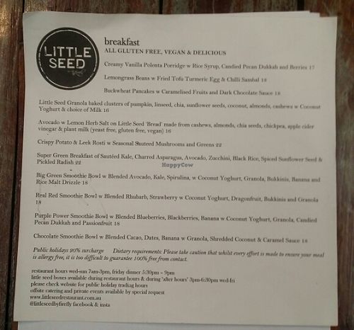 menu 3 at Little Seed by Firefly in Toowoomba