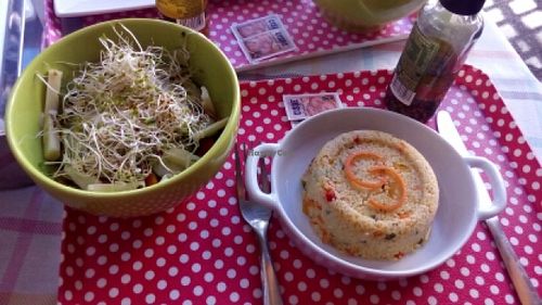 Cuscuz marroquino e salada. at Mate Cafe e Cia in Sao Paulo