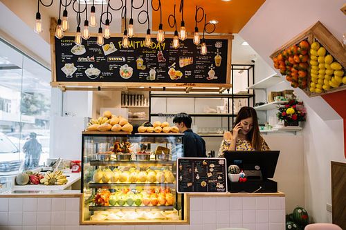 in the shop at Fruiturday in Bangkok