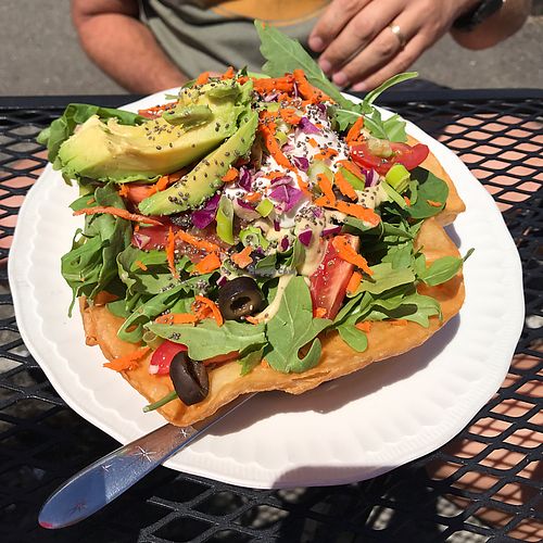 tostada at DJ's Vinyl Vegan - Food Trailer in Astoria