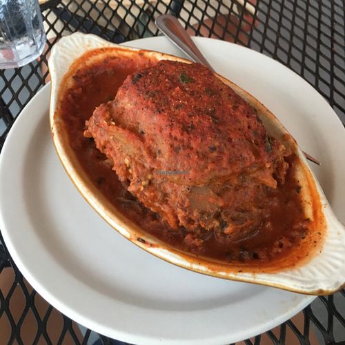 Vegan Mousaka at Niki's Rainbow Restaurant in Satellite Beach