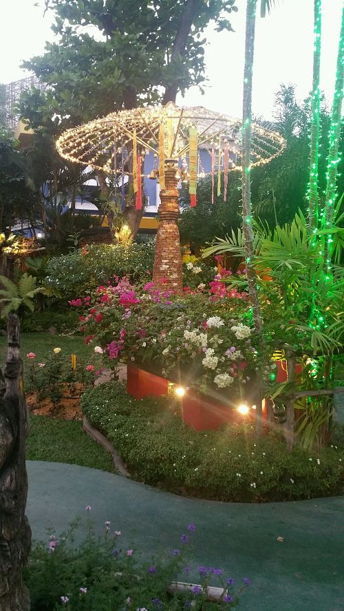 night garden at The Whole Earth in Chiang Mai