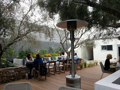 garden area at Plant Food + Wine in Los Angeles