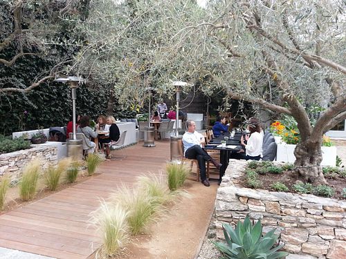 garden area at Plant Food + Wine in Los Angeles