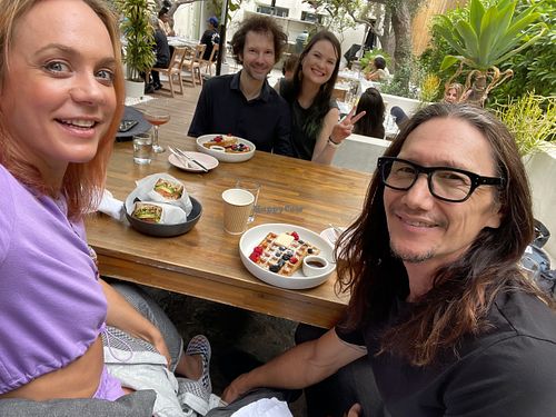So great meeting friends on the patio for brunch! at Plant Food + Wine in Los Angeles