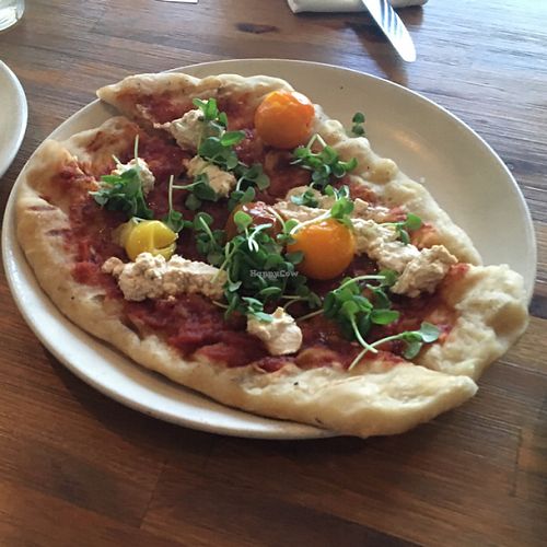 smoked ricotta on this flatbread was incredible!!!! at Plant Food + Wine in Los Angeles