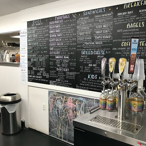 Kombucha taps and ordering counter at Organic Market in Dennis Port