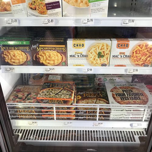 Vegan frozen dinners at Organic Market in Dennis Port