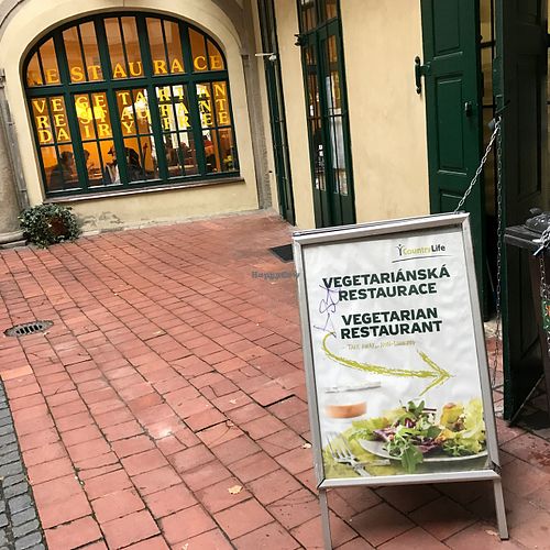 inner yard entrance at Country Life Restaurant in Prague