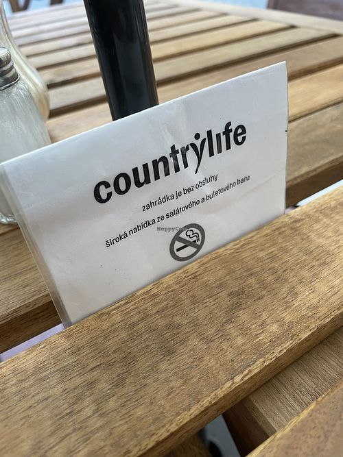 Smoking forbidden on the terrace, great!  at Country Life Restaurant in Prague