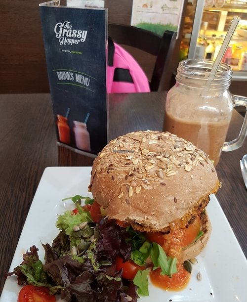 sweet potato /black bean burger  at The Grassy Hopper  in Valletta