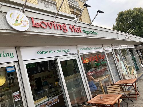 outside at Loving Hut in Lueneburg