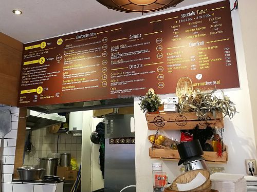 The menu.  at De Hummus House - Sint Antoniesbreestraat in Amsterdam