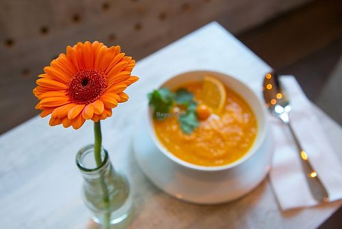 Carrot orange ginger soup  at LOLA was here in Berlin