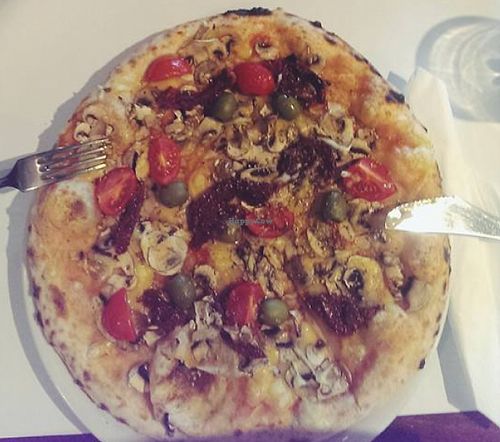 Palermo pizza and Vege pizza. On picture are bot vegan with vegan cheese. at Tottapizza in Maribor