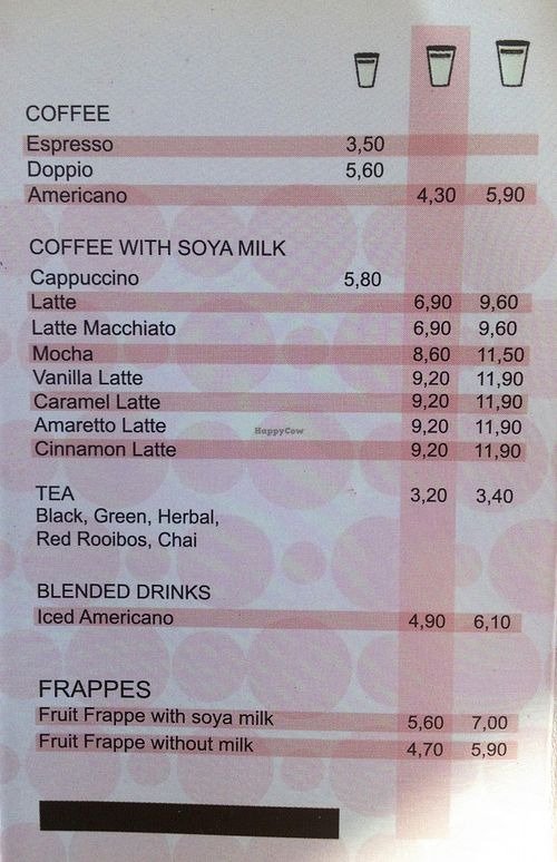 Vegan menu at Luca Polare in Tbilisi