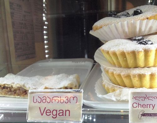 Vegan cakes at Luca Polare in Tbilisi