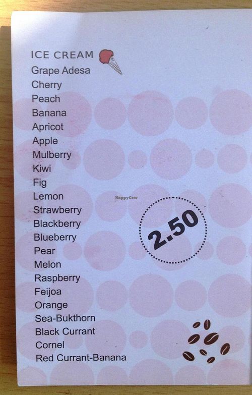 Vegan menu at Luca Polare in Tbilisi