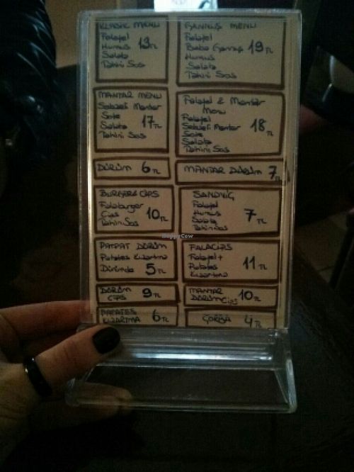 menu at Falafel Zone in Istanbul
