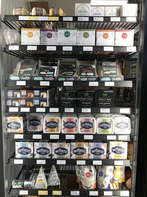 Cheeze fridge at Vegan Supply in Vancouver