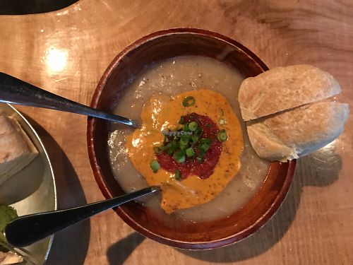 Loaded Potato Soup (amazing flavor) at The Burrowing Owl in Colorado Springs
