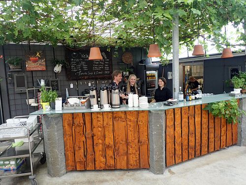 Drinks bar in the greenhouse at Fridheimar in Reykholt