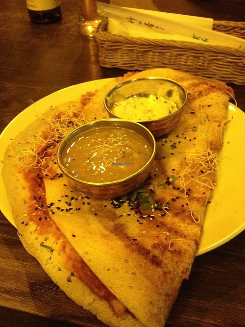 Onion dosa at Ahimsa Vegan Restaurant and Club in Wroclaw