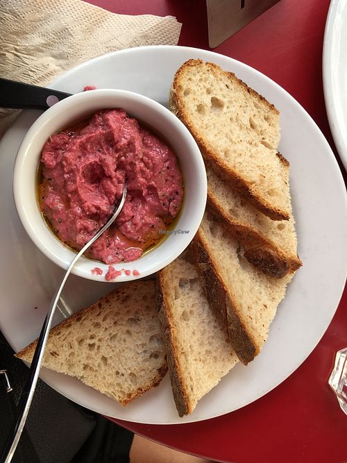 Sourdough bread with hummus! at The Laundromat Cafe in Copenhagen