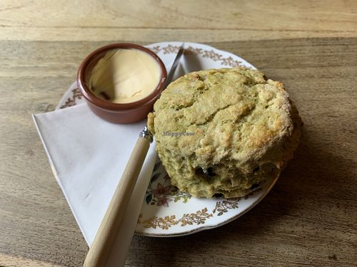 Vegan wild garlic scone   at ReadingLasses in Newtown Stewart