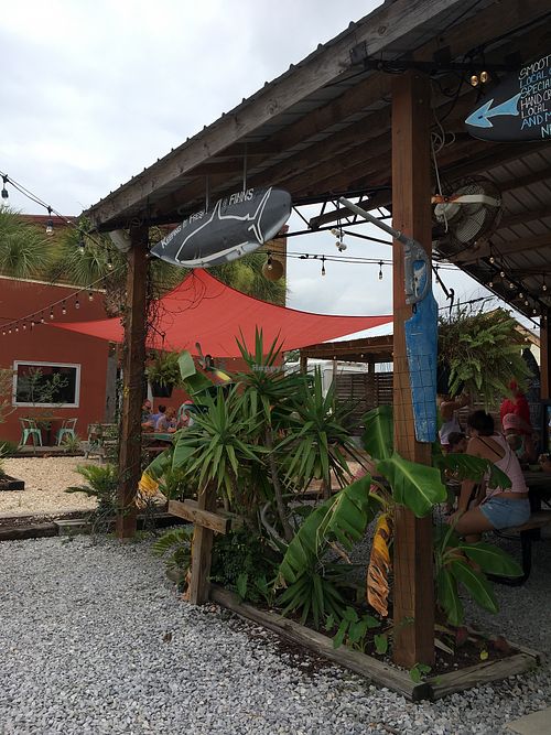 part of the seating area outside  at Finn's Island Style Grub in Panama City Beach