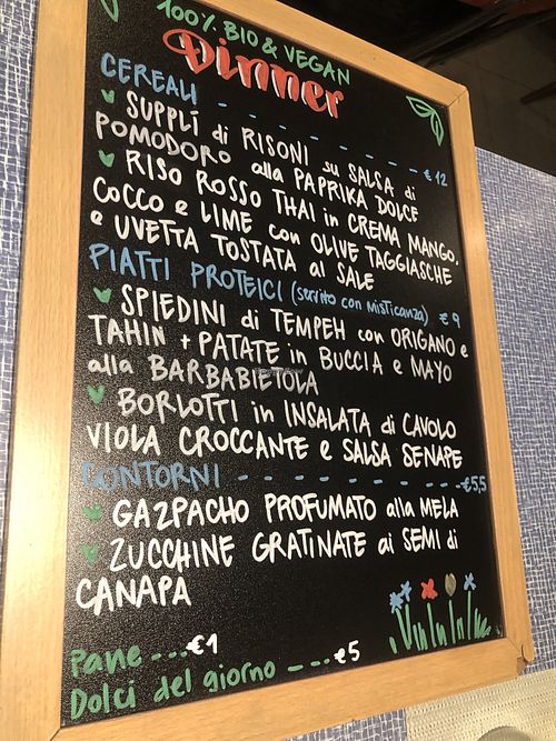 The menu is Italian   at Fram Cafe in Bologna