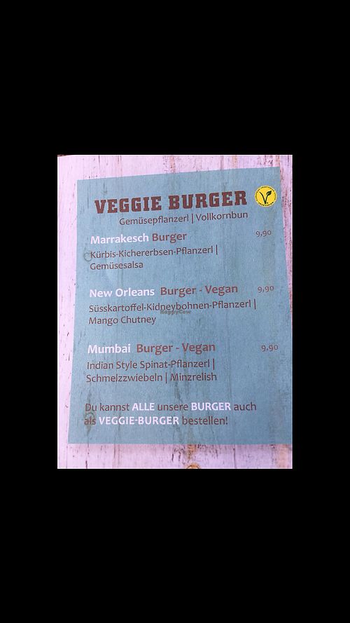 Veggie burger  at Lido Beach and Burger in Murnau