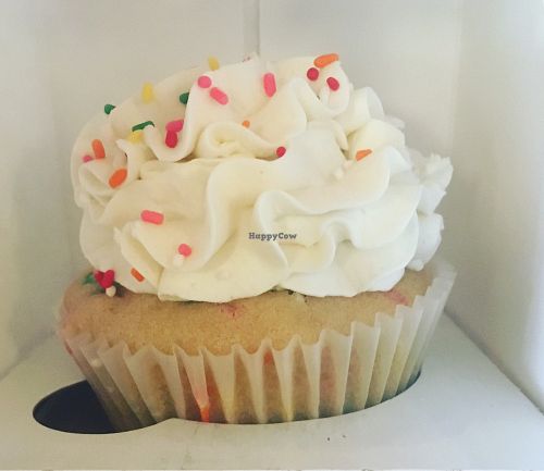 Vegan funfetti cupcake!! at The Tomato Head - Gallery Shopping Ctr in Knoxville