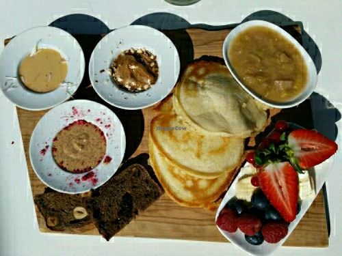 pancake breakfast at Think Love Juices & Vegan Food in Warsaw